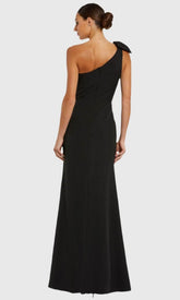 Bow Detail One-Shoulder Prom Gown
